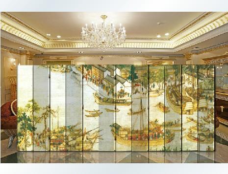 客厅办公酒店饰品 屏风隔断玄关实木折屏 时尚装饰