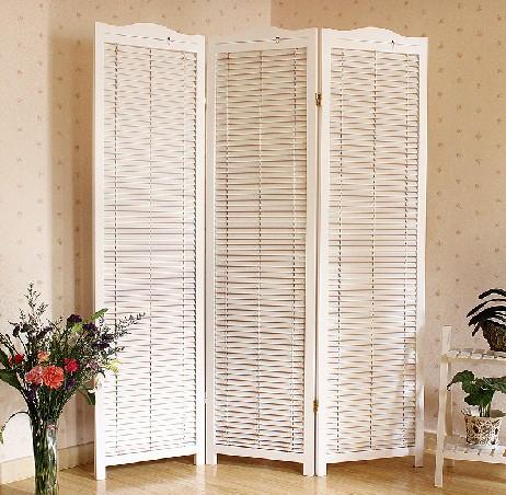 百叶实木屏风 玄关酒店摄影背景隔断