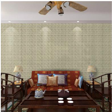 中式中国结书房客厅电视背景墙纸