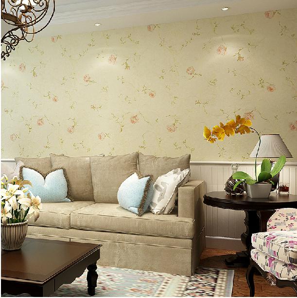 本木墙纸欧式田园个性壁纸粉色小碎花