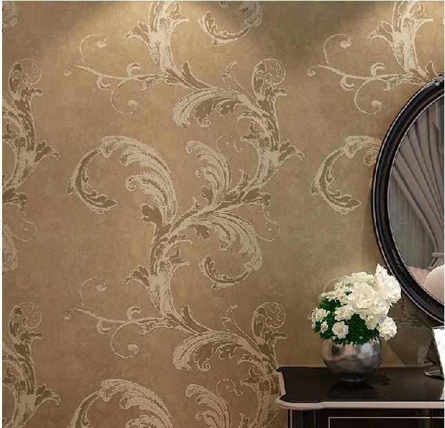 本木墙纸 欧式壁纸电视背景墙莨苕大花无纺布