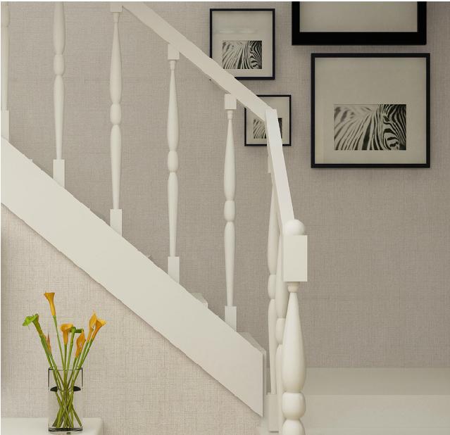 W现代简约纯色墙纸卧室温馨壁纸