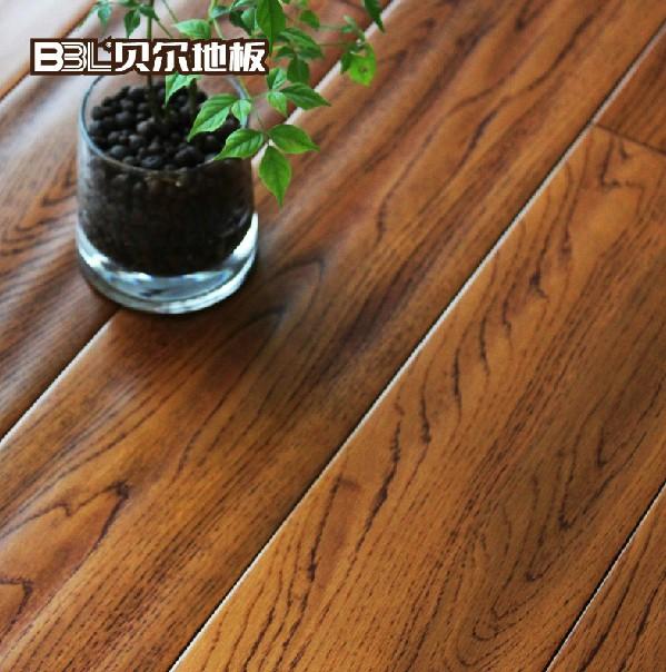 贝尔地板 全实木地板18mm 手抓纹 纯栎木 欧式