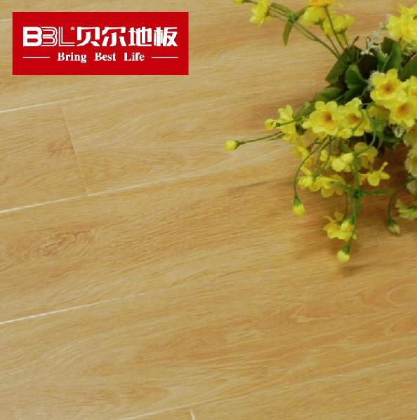 贝尔地板 强化复合地板 12mm家用环保 浅色檀木