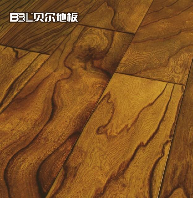 贝尔 多层实木复合地板15mm 仿古浮雕 复古自然
