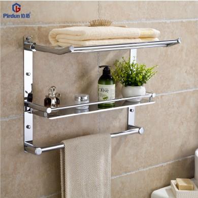  不锈钢浴巾架 多功能3合一挂件 折叠浴室挂件