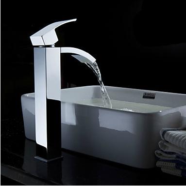 铜加高面盆瀑布水龙头台上盆艺术盆宽出水龙