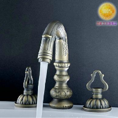 浴缸三件套 分体面盆冷热水龙头 全铜冷热水