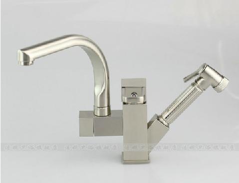 全铜面盆龙头 冷热 水龙头 可抽拉旋转两用高压喷枪