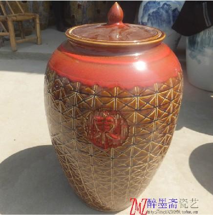 景德镇陶瓷手绘艺术米缸酒缸