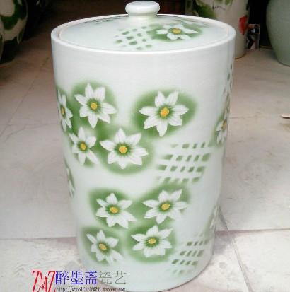 景德镇陶瓷直筒米缸米桶储物罐酒缸泡菜缸