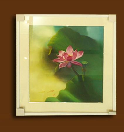 九九郎油画 现货-043 手绘荷花工笔花卉 装饰家