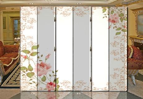  实木折叠屏风 玄关隔断 时尚酒店会所装饰