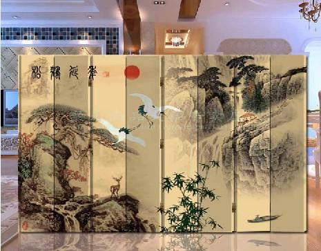 韩式屏风 玄关隔断 客厅 家居 屏风（松鹤延年