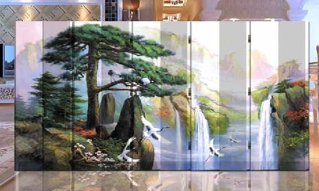 客厅办公酒店 屏风 玄关隔断（松鹤延年
