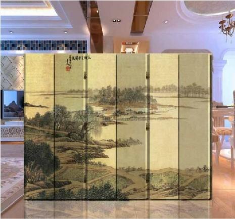  改善风水 办公酒店 木质屏风 隔断玄关（古韵山水