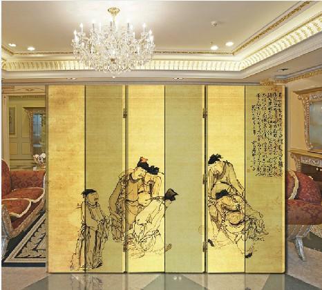 实木折叠屏风 时尚办公酒店 玄关隔断装饰