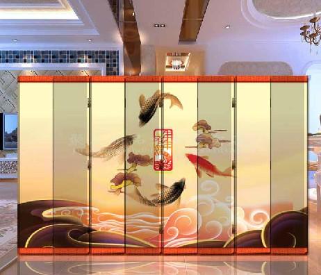 韩式屏风 玄关隔断 客厅 家居 屏风（年年有余）