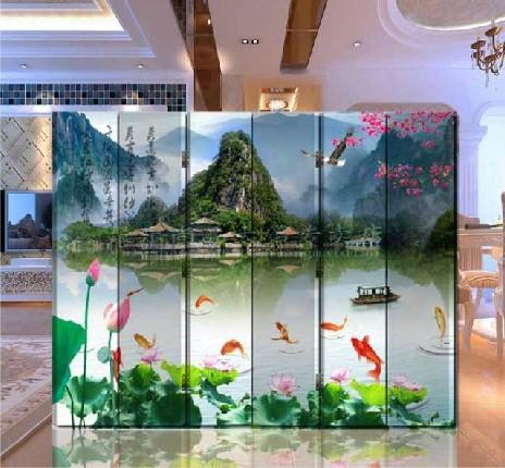 风景山水屏风 改善风水 办公酒店 屏风（鱼跃龙门）