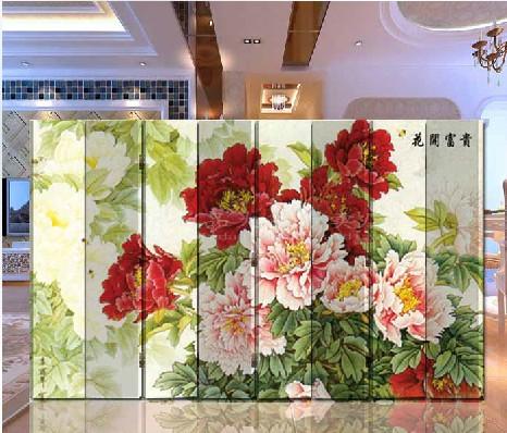 韩式屏风 玄关隔断 客厅 家居 屏风（花开富贵）