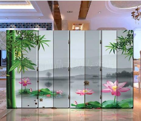 时尚田园屏风 隔断 双面布艺 玄关酒店屏风