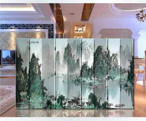 双面9扇 时尚家居酒店办公装饰 满江春早