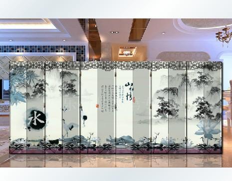 屏风隔断玄关 12扇双面布艺 时尚家居酒店装饰