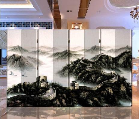 改善风水 时尚田园屏风 隔断 双面布艺 玄关酒店屏