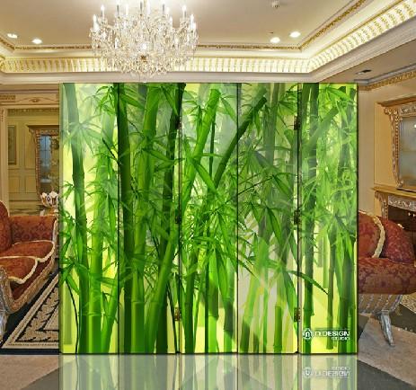 现代中式 五扇双面防水屏风 客厅 卧室 玄关 隔断