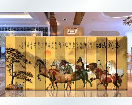 屏风实木 酒店屏风 办公屏风（马到成功）