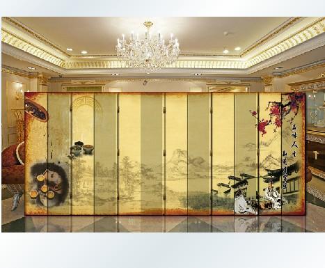 隔断实木 改善风水 5扇 办公酒店装饰