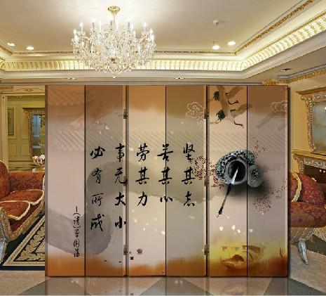 中式字画屏风 玄关隔断 客厅 家居 屏风