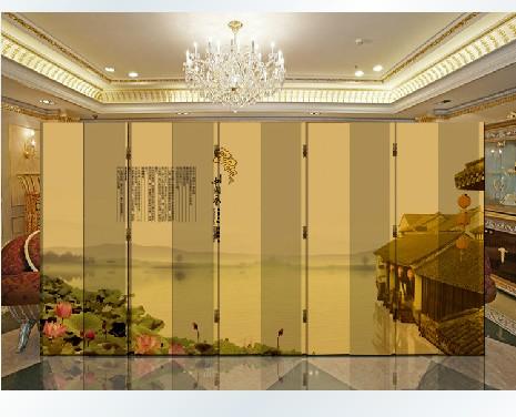 田园时尚 10扇折叠屏风 办公酒店玄关隔断