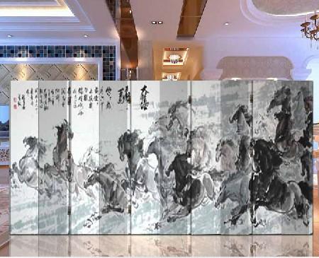 屏风 客厅办公酒店 屏风 玄关隔断（万马奔腾）