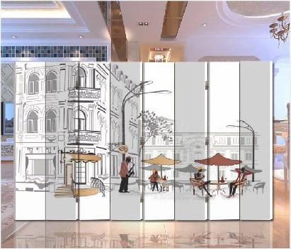 时尚田园屏风 隔断 双面布艺 玄关酒店屏风