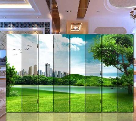 韩式屏风 玄关隔断 客厅 家居 屏风（城市一角）