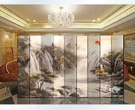 改善风水 办公酒店 木质屏风 隔断玄关（古韵山水）