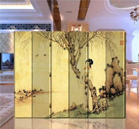 6扇 实木隔断装饰办公酒店 待夫归来