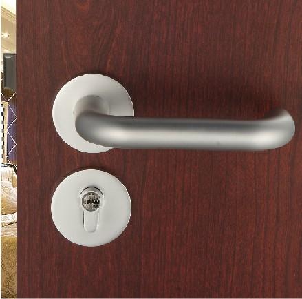 太空铝雅白 室内门锁执手锁 分体房门锁 