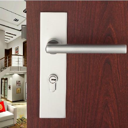航空铝雅白 室内门锁执手锁 房门锁