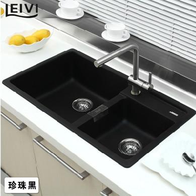 石英石水槽 花岗岩水盆 厨房水池 洗菜盆双槽