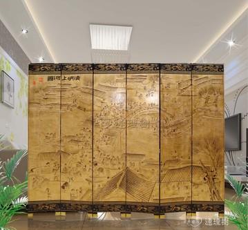 漆画屏风隔断 玄关时尚典雅家居 qh606