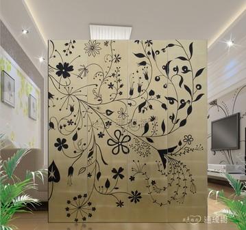 金箔实木漆画手绘屏风隔断 特价 qh401