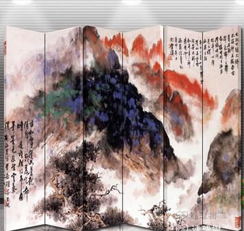 时尚家居双面屏风 山水画 llsA120120