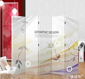 实木屏风隔断餐厅双面布艺lls_p5220