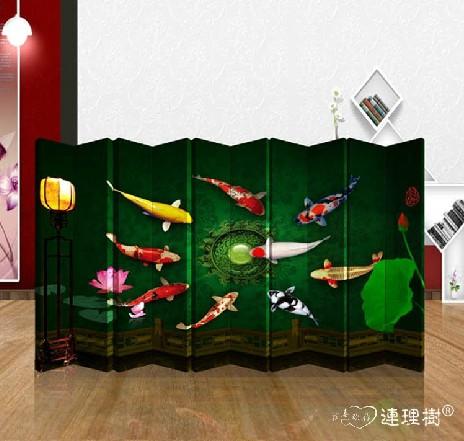 古典实木屏风隔断 鲤鱼戏珠lls_p1004