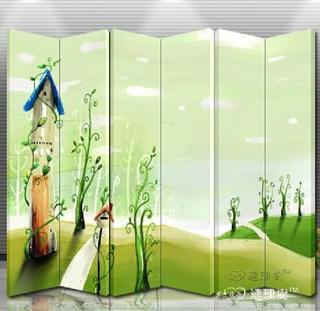 隔断实木框架欧式双面屏风 llsA120141