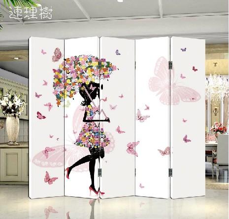 时尚家居浪漫唯美双面图案屏风p05006