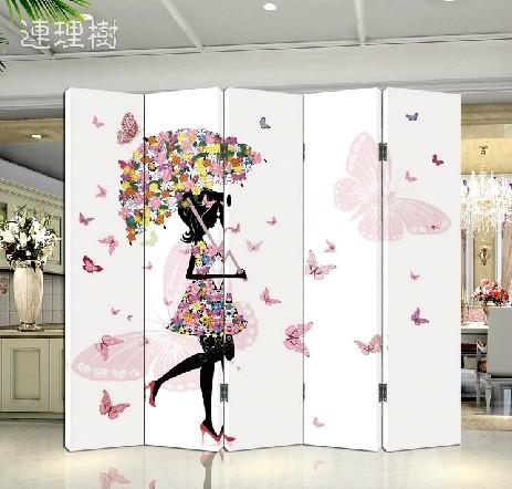 家居浪漫唯美双面图案屏风p05006