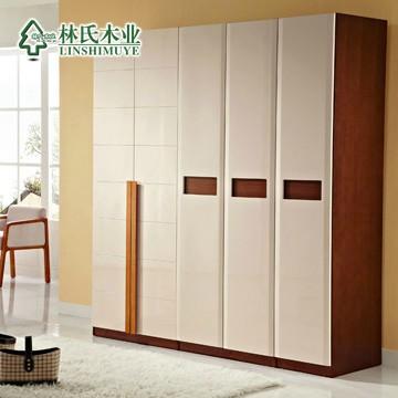 林氏木业原木色整体大衣柜 中式开门组合实木